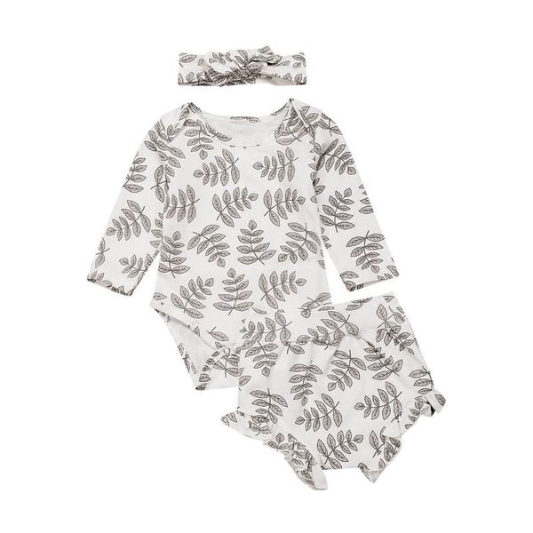 

0-18m vintage newborn infant baby girls clothes set long sleeve romper bodysuit ruffles shorts outfit spring autumn baby clothes, White