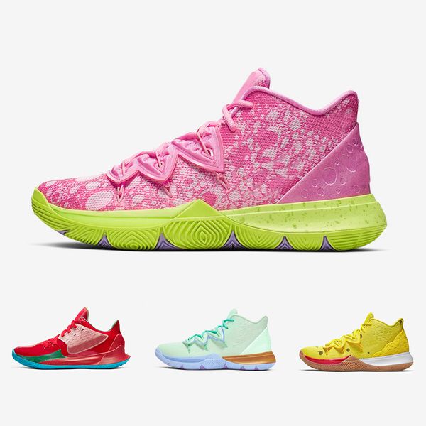 

2019 sponge bob mens basketball shoes 5s trainers irving 5 mr. krabs patrick squidward sandy cheeks star men sports sneakers 36-46