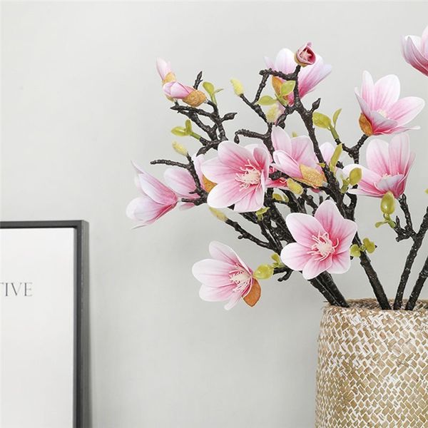 

3d artificial silk orchid magnolia home l table decoration fake flower wedding bride holding pgraphy prop pink white