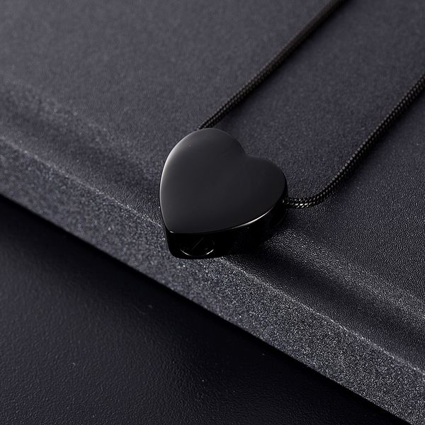

lkj9952 black color blank/ customized heart cremation pendant hold your loved ones ashes stainless steel casket jewellery keepske, Silver