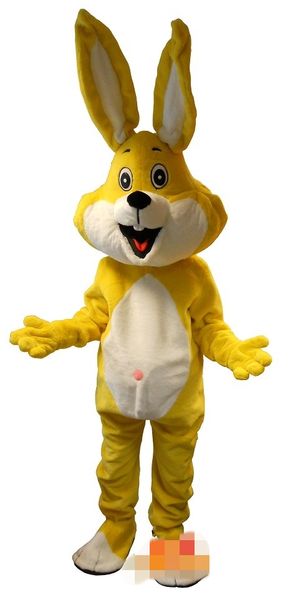 Formato adulto del costume della mascotte del costume del personaggio dei cartoni animati del costume della mascotte del coniglietto degli insetti del coniglietto giallo di lusso delle immagini reali di alta qualità trasporto libero