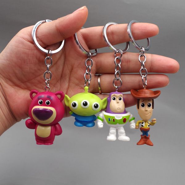 

Cartoon anime keychain acce orie pendant a et of four toy tory trawberry bear hug dragon ba doll key chain