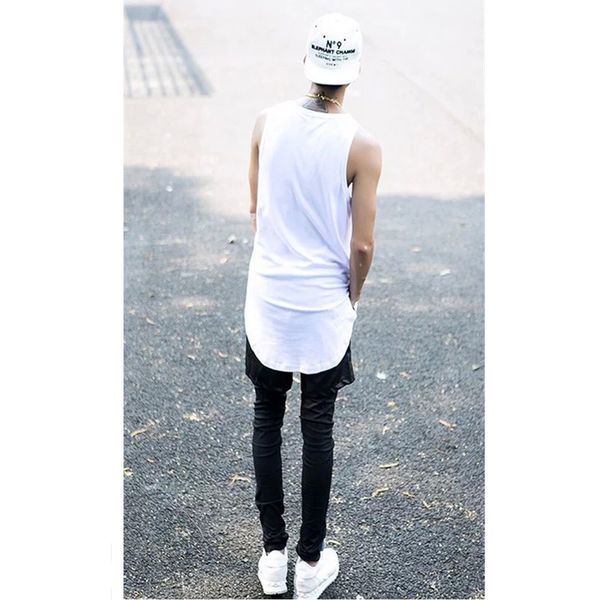 

tank justin bieber grey white cotton casual sleeveless t-shirt mens hip-hop skateboard men' underwear tank, White;black