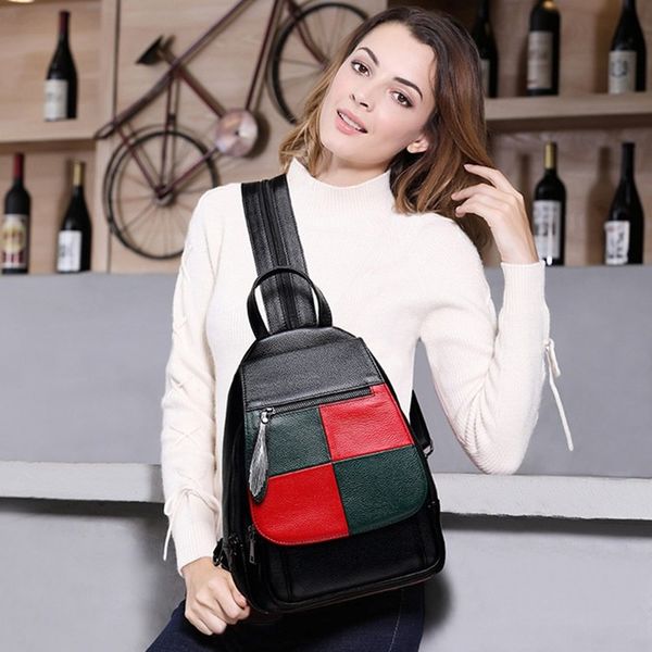

2020 новый стиль женский контрастный цвет рюкзак корейский стиль сумка рюкзак женщины