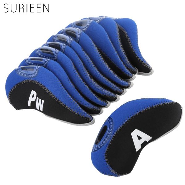 

10pcs/ lot golf head cover golf club iron putter covers headcover protector club heads accessories 3 4 5 6 7 8 9 pw sw a