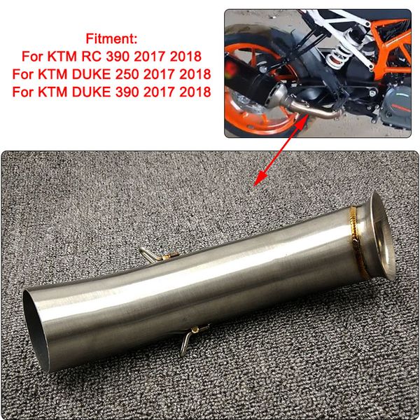 

motorcycle exhaust muffler middle link pipe for duke 390 250 duke rc 390 rc rc390 2017 2018 17 slip-on brand new
