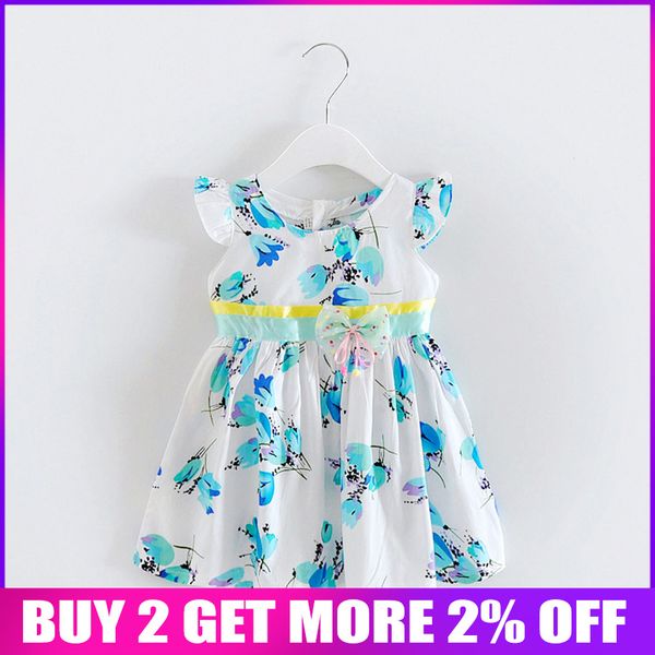 

bibicola baby girls summer fashion dresses baby girls bow floral derss infant summer dress children princess dress, Red;yellow