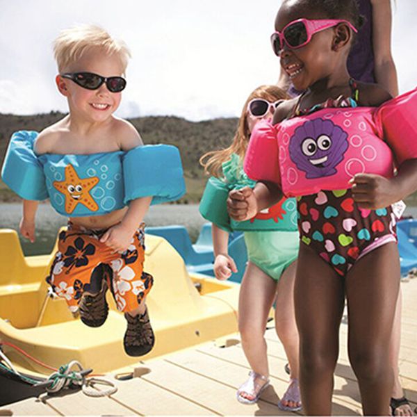 

2-6 kids swim arm ring baby life jacket floating safety life baby bath shower vest children float swimming ring accessories