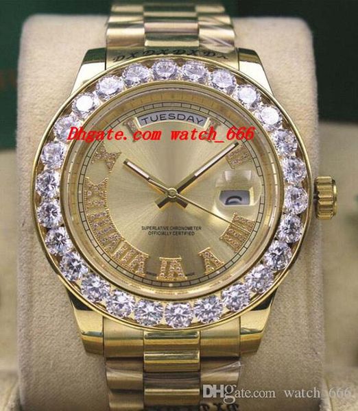 

10 Style Luxury Wristwatch Amazing Mens II 18k 41MM Silver Yellow Gold Bigger Diamond Automatic Men Watches