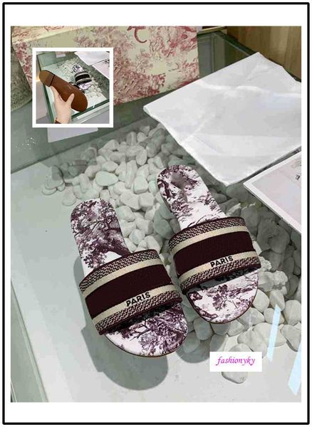 

new trendy bohemia women slippers letter embroidery lady sandal size 35, Black