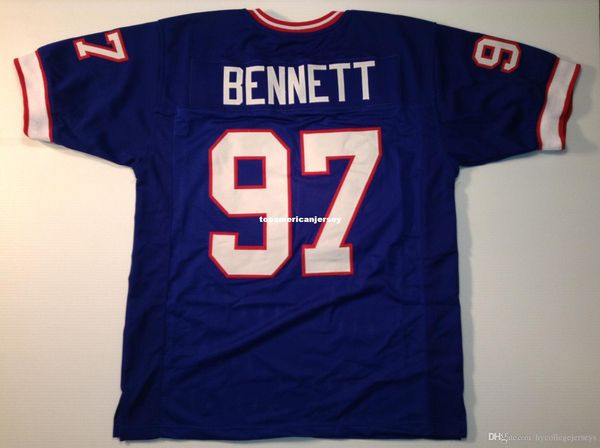 

дешевые ретро обычай сшитые сшитые # 97 корнелиус беннетт синий митчелл несс джерси мужские футбольные майки регби, Black;blue