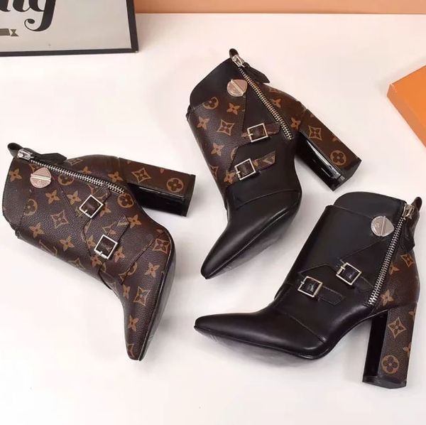 

fashion designer women boots star trail lace-up ankle boots with heavy-duty soles leisure lady boots l2201, Black