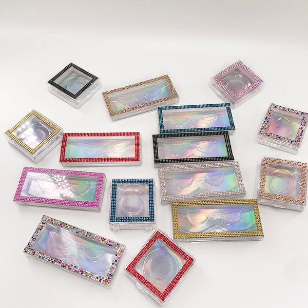 

diamond lashes box rhinestones colorful diamond lashes packing glitter pretty mink box custom label