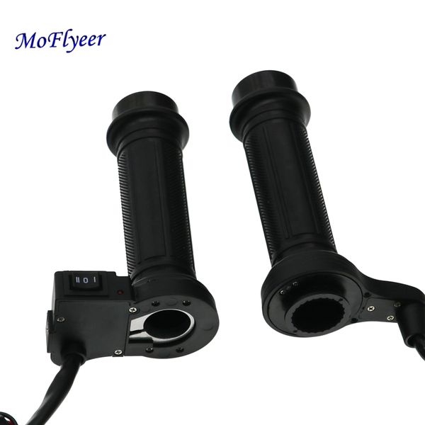 

moflyeer motorcycle heating grips 7/8" 22mm handle electric bar warmer 12v 2pieces heated molded grips handlebar warmers