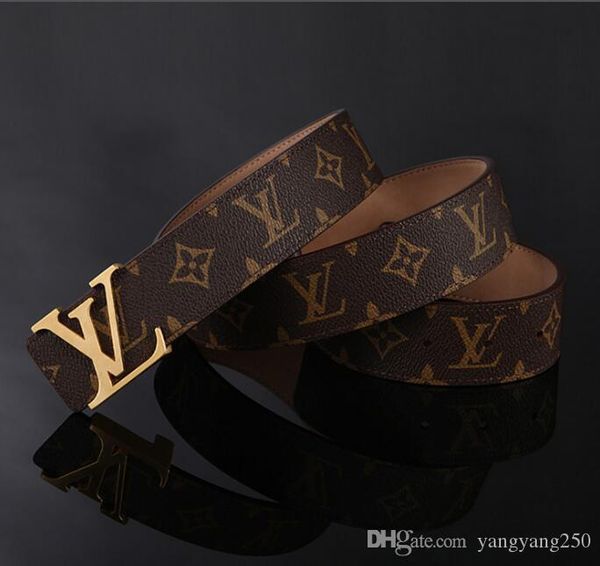 

2020 designer belts for mens belts designer belt plaid luxury belt leather business belts flower women big gold/silver buckle, Black;brown