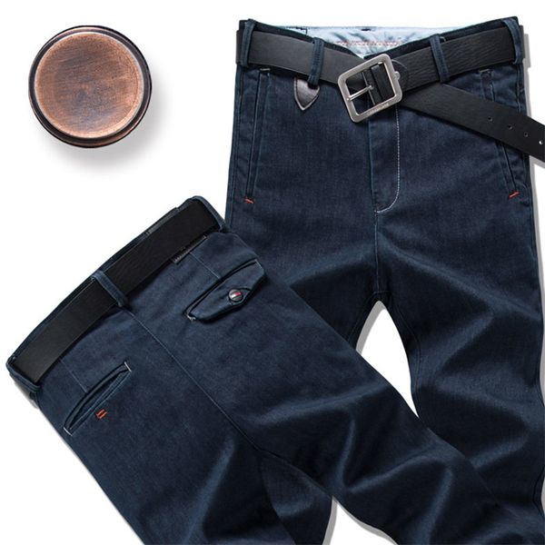 

2019 spring and autumn new men's jeans trend autumn casual trousers slim stretch pants more size 28-36 38 40, Blue