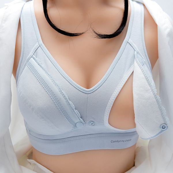 

gymsharkss cotton nursing bra front buckle no rims underwear comfortable breathable gathered breast anti-sagging pregnant women bra, Red;black