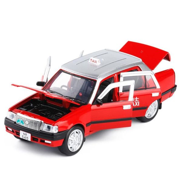 

rctown mini alloy pull back taxi car shape sound light toy for kids box-packed