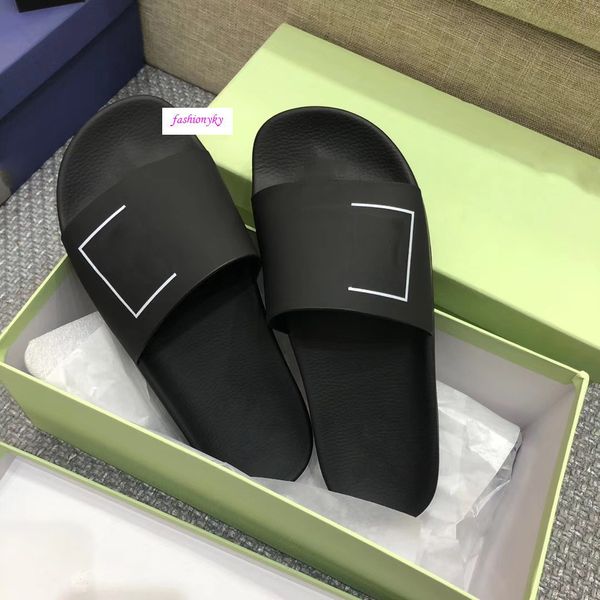 

summerdesigner off casual shoes indoor beach slippers white printing sweethearts shoes with box, Black