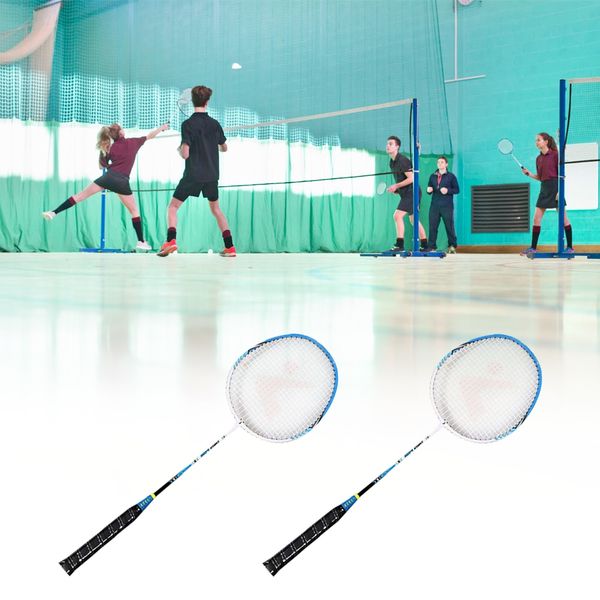 

professional 2 player badminton racket set aluminum indoor outdoor sports practice badminton racquet with cover bag 2019