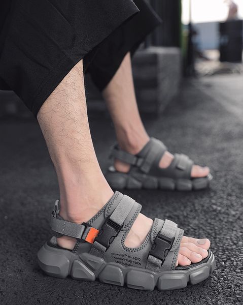 

сандалии 2020 новый летний мужской повседневный двойного назначения мягкие нижние тапочки тренд личности дезодорант пляжная обувь мужчины, Black