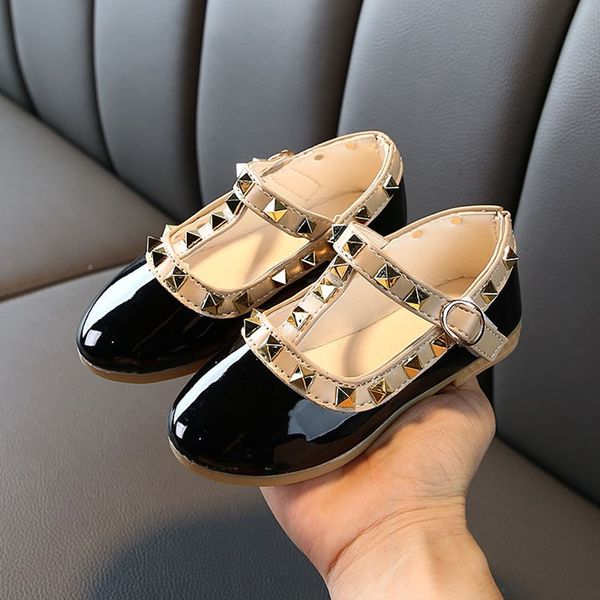 

девушки платье обувь детские дикие модели взрыв детские дети кожаные туфли принцесса 2020 весна маленькие девочки бусины, Black;grey