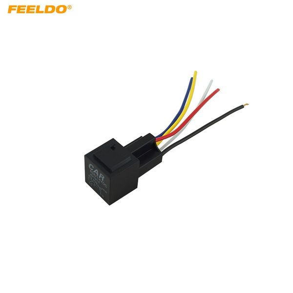

feeldo 40pcs 12v 40a car auto 5 wire terminal relay socket harness wiring