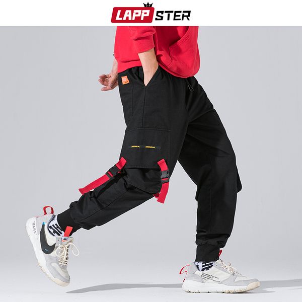 

ленты streetwear штаны мужчина 2019 комбинезонов мужских hip hop sweatpants осень joggers корейских моды трек брюки, Black