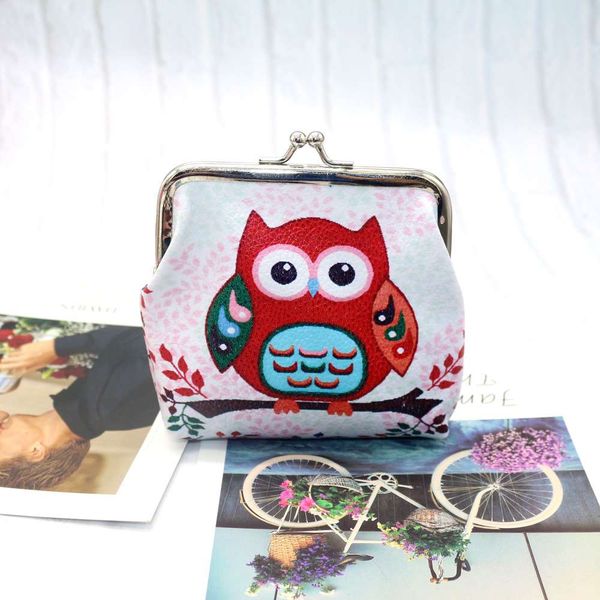 Caldo ! Portamonete con fibbia in pelle PU Cartoon Cats Elefanti Custodia Kiss-lock Portamonete Portafogli Piccole pochette Promozione Regalo di compleanno