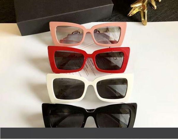 

women sl 068 cat eye sunglasses black frame black shades 55mm designer sunglasses brand new with box, White;black