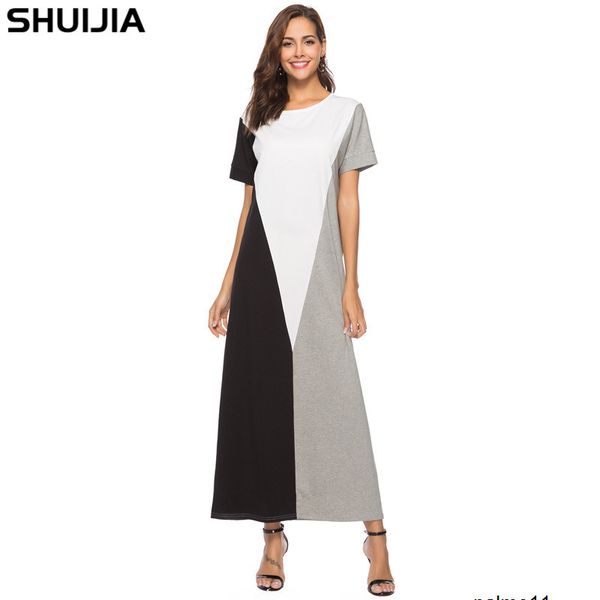 

womens designer color matching dress sqn1, Black;gray