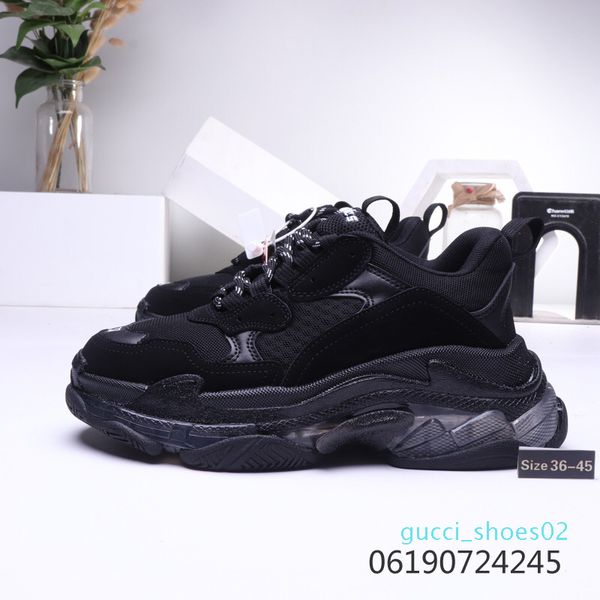 

mens fashion six-layer combination bottom triple s 17fw dad casual shoes women's sports designer triple s with clear sole shoes 36-45 g, Black