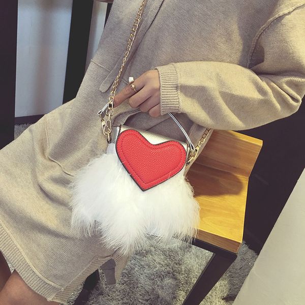 

women's designer handbag 2018 new quality pu leather women bag sweet girl feather tassel bag chain tote shoulder messenger bags