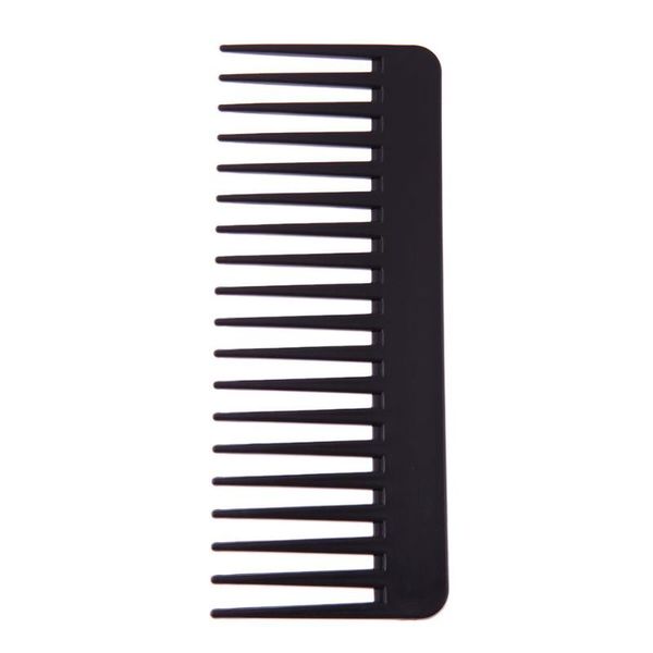 

black plastic wide teeth comb wavy hair styling detangling wide comb, Silver