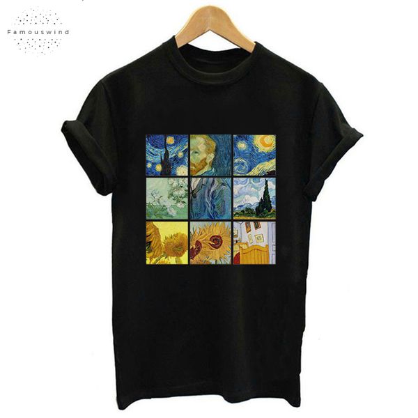 

t shirt new women fashion tumblr polyester short mouw o neck women shirt van art for 9 3 color, White
