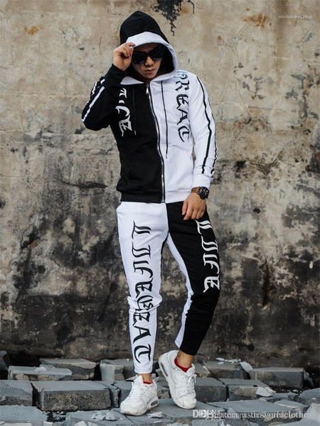 

2pcs sports sets fashion hoodie long pants two pieces active suits autumn designer mens tracksuits slim printed, Gray