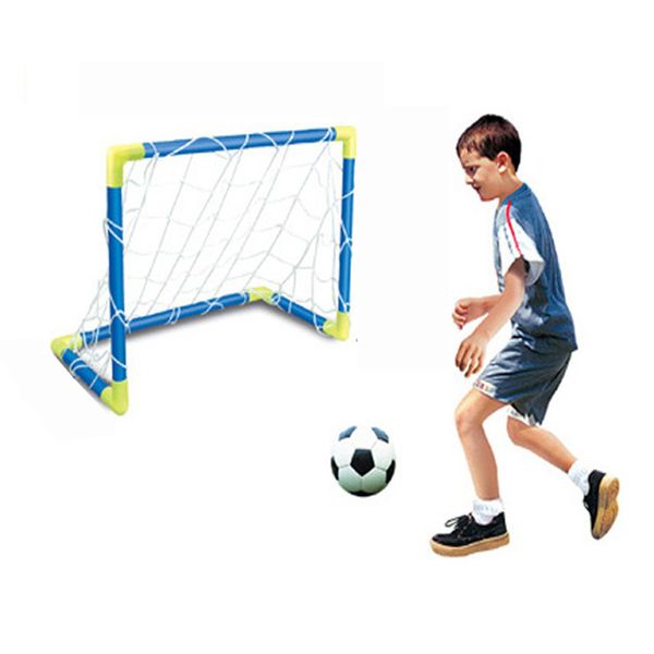 Verkäufe Falten Mini Fußball Fußball Torpfosten Net Set + Pumpe Kinder Sport Indoor Hause Outdoor Spiele Spielzeug geschenk tropfen verschiffen