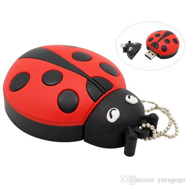 

wholesale cute cartoon animal ladybugs usb 4gb 8gb 16gb 32gb 64gb pendrive usb flash drive creative gifty stick pendrive