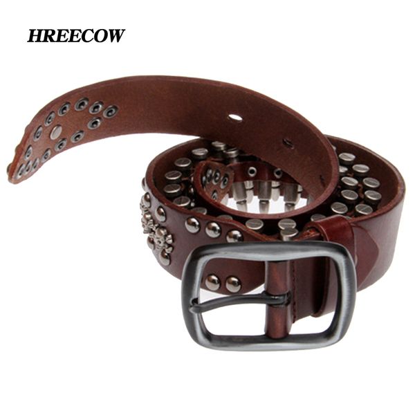 

novelty personality belts genuine leather men belt belt for men metal buckle jeans, Black;brown