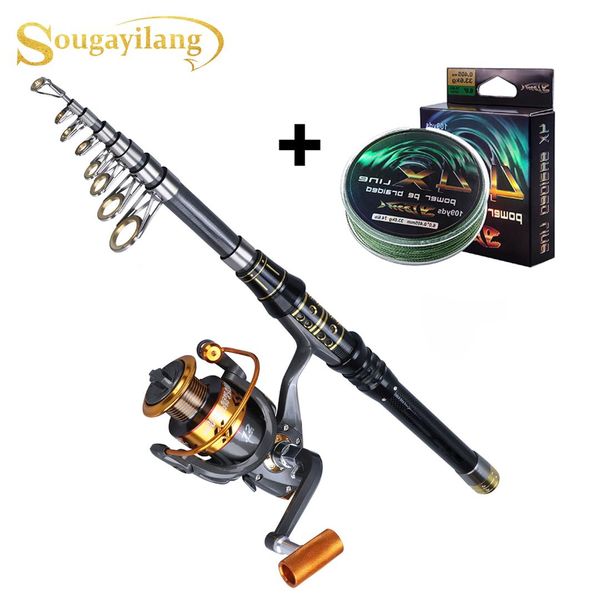 

sougayilang portable 1.5-3.0mfishing rod and 12bb fishing reel wheel travel fishing rod spinning combo