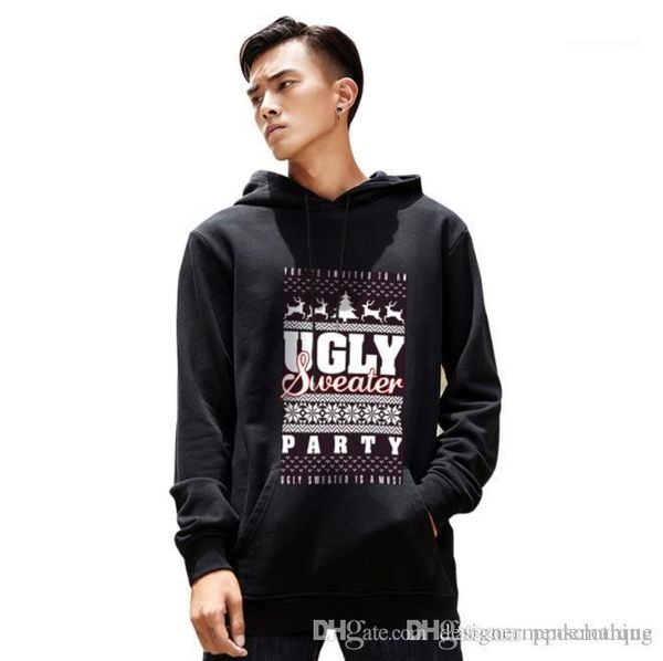 

толстовки зима флис с длинным рукавом с капюшоном мужские толстовки мода сплошной цвет дизайнер пары пуловер толстовка рождество печатных му, Black