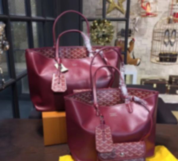 

women fashion bags shoulder two face use tote shopping bag,a small snap closure wallet,double handles,come with dust bag 55cm and 46cm