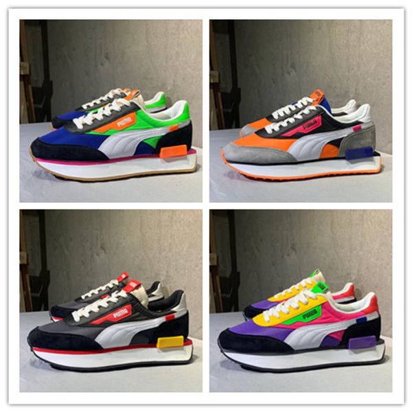 

men luxury shoes basket classic triple s sneakers layer combination fashion rarb puma casual retro day sport shoes women running shoes, Blue;gray