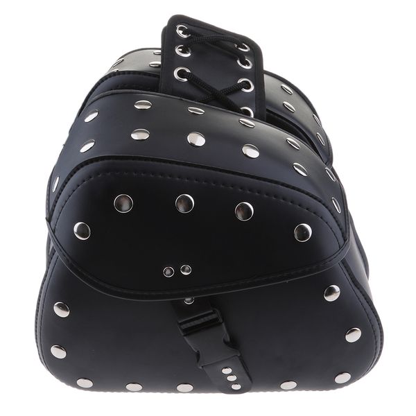 

unviersal motorcycle scooter pu leather saddlebag luggage tool side bag (black