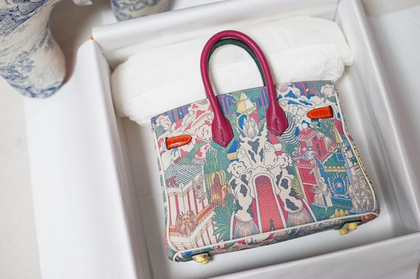 

крокодил самого лучшего качества, быстрая кожа handmade design artical сумка, восковая нить, 25 см, золотое оборудование быстрая доставка dh