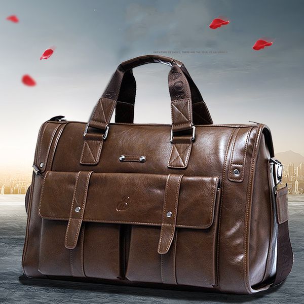 

men's briefcase bag men's genuine leather lapbag business tote for document office portable lapshoulder