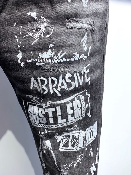 

2021 slim mens motorcycle ripped biker jeans hop jeans biker fit denim mens pants hip designer fashion distressed 06 nagqa, Black