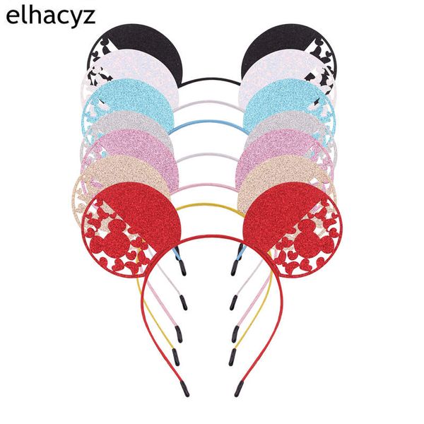 

10pcs 2020 new 3.3'' mouse ears hairbands for girls kids chic party headband girls diy handmade hair accessories mujer, Slivery;white