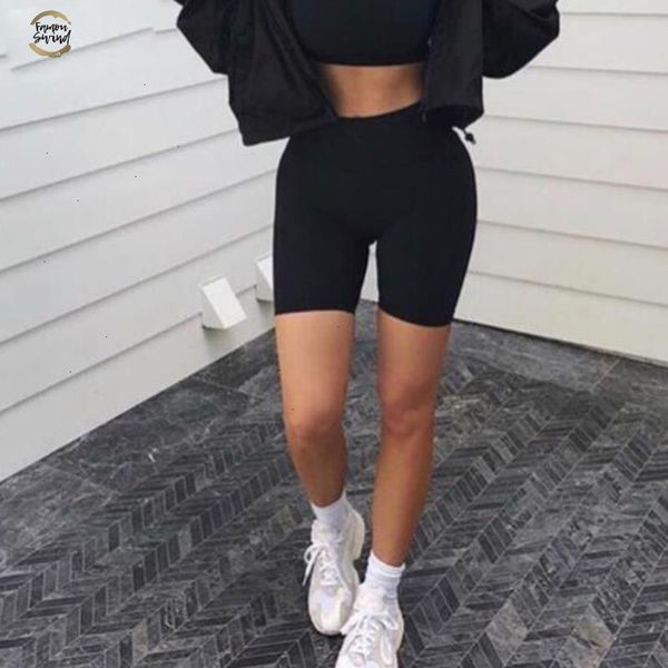 

women high waist shorts elastic waist fitness casual short mujer autumn clothes 2019 korean fashion womens clothing, White;black