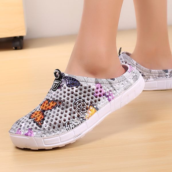 

2020 women sandals butterfly printed sandals and slippers indoor breathable slippers casual light comfortable and simple, Black